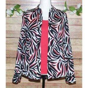 Foxcroft Wrinkle Free Fitted Fit Long Sleeve Button Up Blouse & Cami Size 6